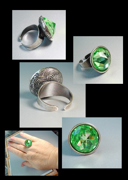 Peridot Crystal Ring August Birthstone Ring Statement Ring Vintage Silver Ring Green Stone Ring, Big Bold Chunky Ring beach jewelry mermaid jewelry summer jewelry lovely luxe jewels lux jewels deluxe jewels luxe deluxe lux delux starfish jewelry